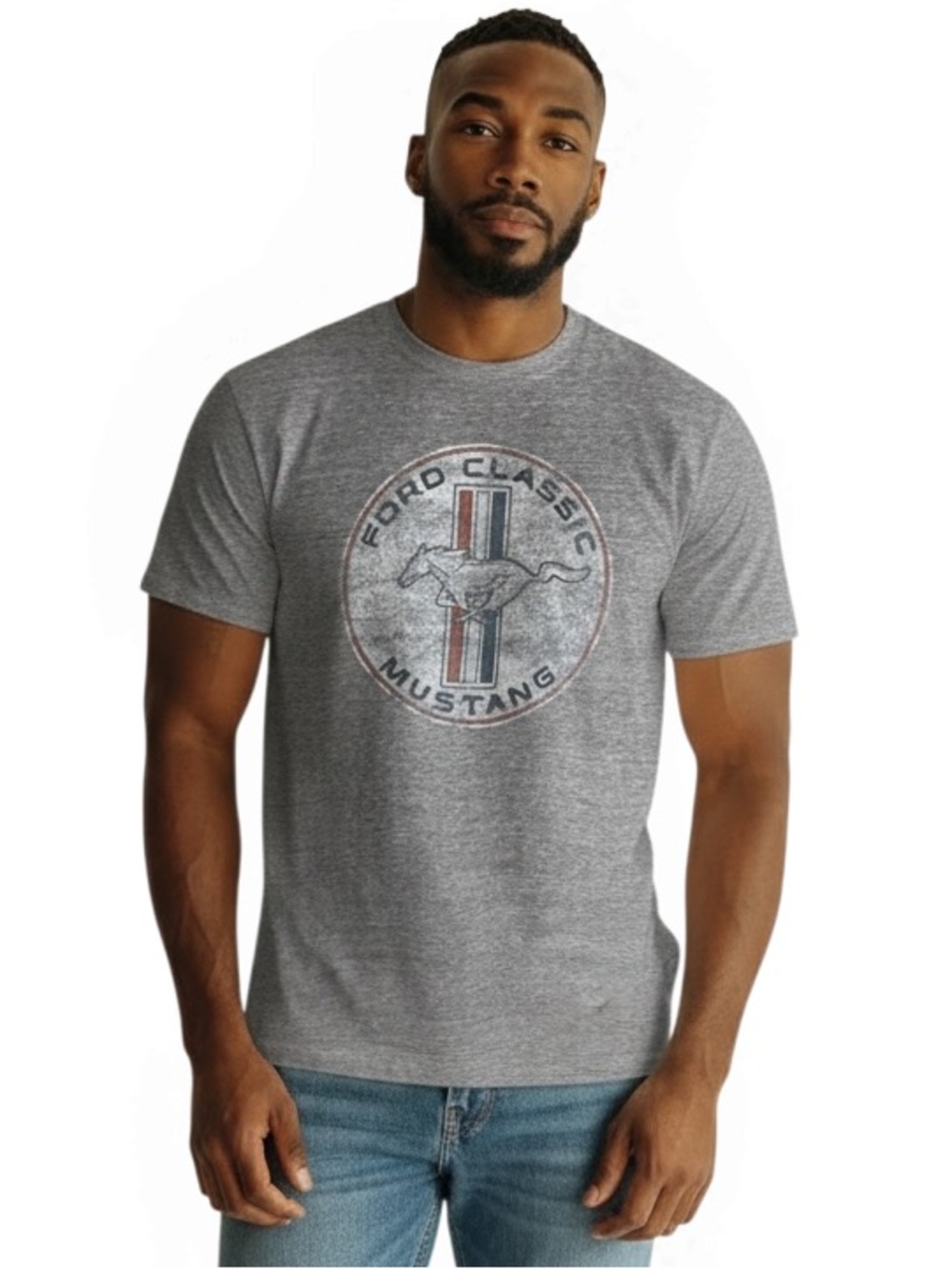 Men’s Ford Mustang Graphic Tee Vintage Style Y2K Grunge Classic Car L